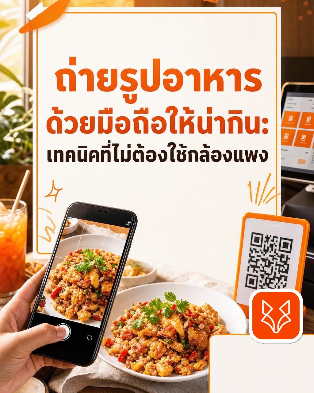 ถ่ายรูปอาหารด้วยมือถือให้น่ากิน: เทคนิคที่ไม่ต้องใช้กล้องแพงเพื่อเสริมการขายผ่านระบบ QR Code และ POS